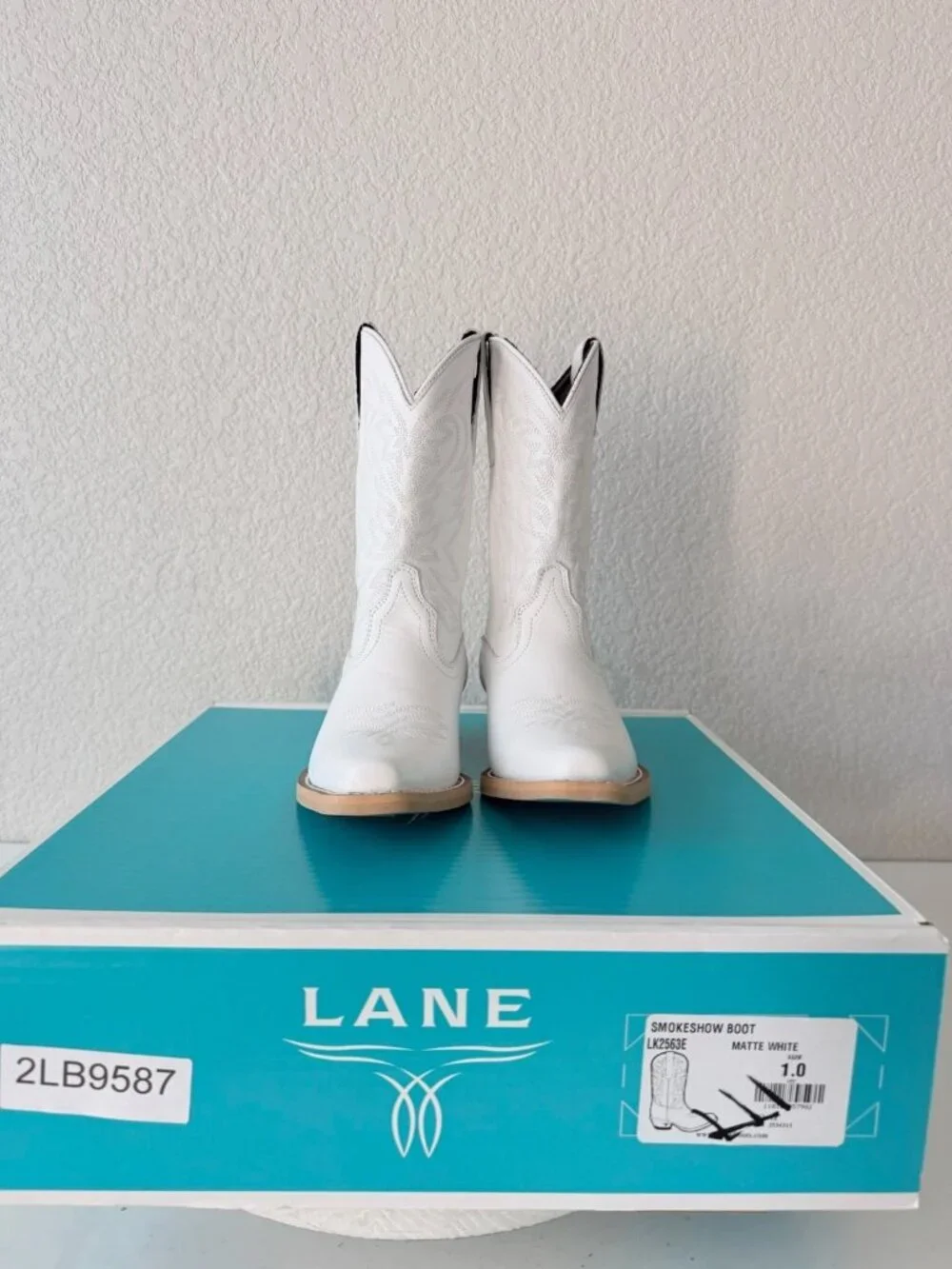 Lane Smokeshow Girls White Cowboy Boots Size 5 Western Cowgirl Kids Childrens